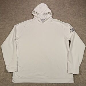 Peter Millar Crown Sport Pine Performance Hoodie Mens Large White Golf Casual
